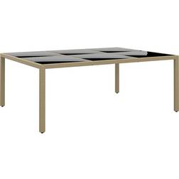 vidaXL Utebord 200 x 150 x 75 cm Härdat Glas Beige