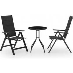 vidaXL Mobilier Bistro 3 pcs Salon de Jardin de Meubles de Terrasse Mobilier d'Extérieur Ensemble de Bistrot