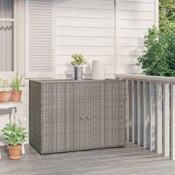 vidaXL Garden Storage Cabinet Gray 39.4'x21.9'x31.5' Poly Rattan