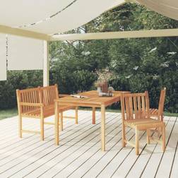 vidaXL À Manger Jardin 4 pcs Bois de Teck Massif Ensemble repas de patio