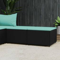 vidaXL Gartenhocker Mit Kissen 2 Stk Schwarz Poly Rattan