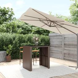 vidaXL Con Piano In Vetro Marrone 105x80x110 cm Polyrattan Tavolo da Bar da Esterno