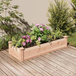 vidaXL Højbed med foring 120x45x25 massivt fyrretræ Plantekasse