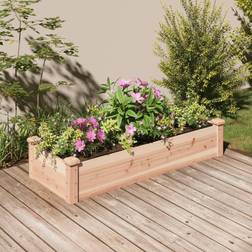 vidaXL Jardinera Arriate Con Forro Madera Maciza Abeto 120x45x25 cm - Marrón