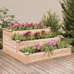 vidaXL Jardinera Arriate Madera Maciza Abeto 120x120x56 cm - Marrón