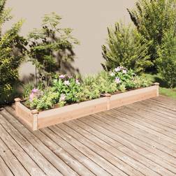 vidaXL Jardinera Arriate Con Forro Madera Maciza Abeto 240x60x25 cm - Marrón