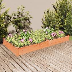 vidaXL Fioriera Da Giardino Fodera Marrone 240x120x25 cm Massello Abete