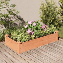 vidaXL Højbed med foring 120x60x25 massivt fyrretræ brun Plantekasse