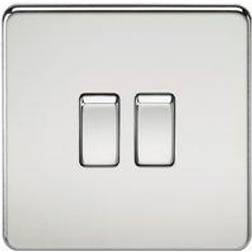 Knightsbridge Screwless 10AX 2G 2-Way Switch Polished Chrome SF3000PC Polished Chrome