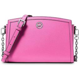 Michael Kors Chantal Large Pebble Leather Crossbody Bag - Cerise