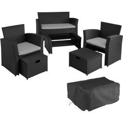 tectake Polyrattan havemøbelsæt Modena Cafésæt, 1 borde inkl. 2 stole