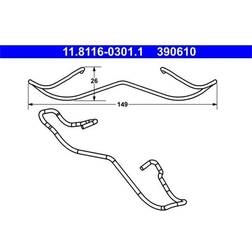 ATE 11.8116-0301.1 Muelle Pinza De Freno Ford: Focus Mk1 Hatchback Renault: Megane 2