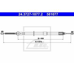 ATE Seilzug, Feststellbremse hinten links 24.3727-1077.2