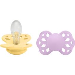 Bibs Infinity 2 pk Silicone symmetrical str 2 Pale Butter/Violet Sky