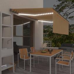 vidaXL Markise rullegardin + LED + vindsensor 4x3 m auto
