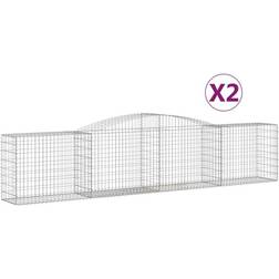 vidaXL buede gabionkurve 2 stk. 400x50x80/100 galvaniseret jern 50x100cm