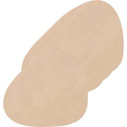 Lind DNA Asymmetrische Leder-Untersetzer Curve, 4 Platzdeckchen Beige