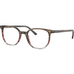 Ray-Ban Elliot Striped Brown & Red Clear Lenses Polarized 48-19 Striped Brown & Red 48-19