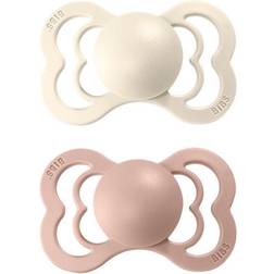 Bibs Supreme 2pk.0-6 mdr. ivory blush silicone