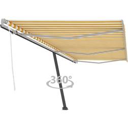 vidaXL Tenda Retrattile Manuale 600x300 cm Gialla Bianca