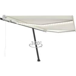 vidaXL Tenda Automatica con Sensore Vento e LED 450x300 cm Crema