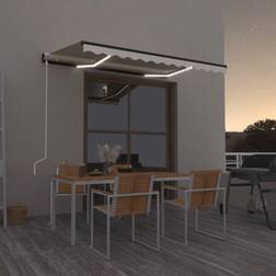 vidaXL Tenda Automatica Con Sensore Vento e LED 350x250 cm Crema