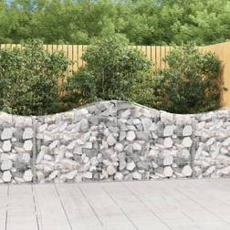 vidaXL Cesti Gabbioni Ad Arco 10 pz 200x30x80/100 cm Ferro Zincato