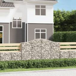 vidaXL Cesti Gabbioni Ad Arco 11 Pz 200x30x120/140 cm Ferro Zincato