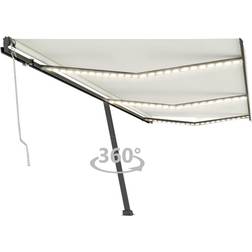 vidaXL markise + vindsensor 600x300 cremefarvet