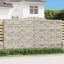 vidaXL Cesti Gabbioni Ad Arco 7 Pz 400x50x220/240 cm Ferro Zincato - Argento