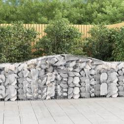 vidaXL Cesti Gabbioni Ad Arco 7 Pz 400x50x80/100 cm Ferro Zincato