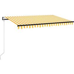 vidaXL Auvent Automatique Avec Capteur de Vent et LED Store de Balcon Jardin Patio Terrasse Extérieur Ombrage des Fenêtres 450x300 cm