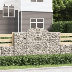 vidaXL Cesti Gabbioni Ad Arco 14 pz 200x30x120/140 cm Ferro Zincato