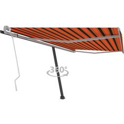 vidaXL Tenda Da Sole Autoportante 450x350 cm Arancio Marrone - Multicolore