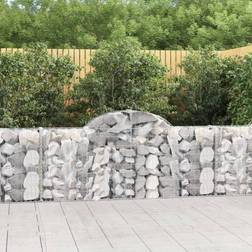 vidaXL Cesti Gabbioni Ad Arco 14 pz 200x30x80/100 cm Ferro Zincato Arredo Giardino