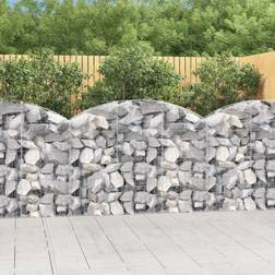 vidaXL buet gabionkurv 150x30x100/120 galvaniseret jern
