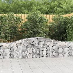 vidaXL buede gabionkurve 2 stk. 400x30x60/80 galvaniseret jern