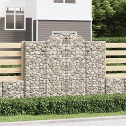 vidaXL Gabionkurver Buede 13 Stk 200x50x160/180 cm Galvanisert Jern