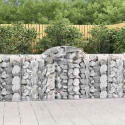 vidaXL Cesti Gabbioni Ad Arco 25 pz 200x50x100/120 cm Ferro Zincato Arredo Giardino