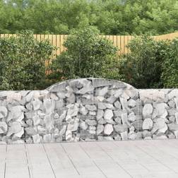 vidaXL Cesti Gabbioni Ad Arco 25 Pz 300x30x80/100 cm Ferro Zincato