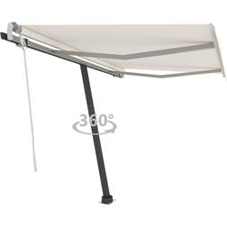 vidaXL Tenda Da Sole Manuale Autoportante 350x250 cm Crema Arredo Giardino