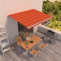 vidaXL Retrattile Manuale 400x350 cm Arancione E Marrone