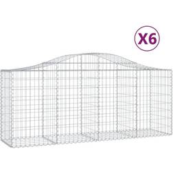 vidaXL Cesti Gabbioni Ad Arco 6 pz 200x50x80/100 cm Ferro Zincato