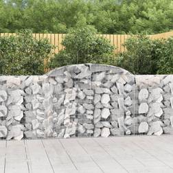 vidaXL Cesti Gabbioni Ad Arco 17 pz 300x30x100/120 cm Ferro Zincato