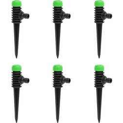 vidaXL Rotating Sprinklers 6 Green and Black ABS & PP