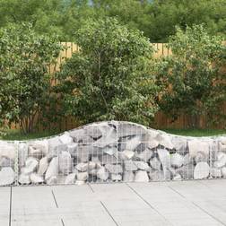 vidaXL Gabionkurver Buede 14 Stk 200x30x40/60 cm Galvanisert Jern
