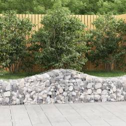 vidaXL Cesti Gabbioni Ad Arco 14 pz 200x50x40/60 cm Ferro Zincato