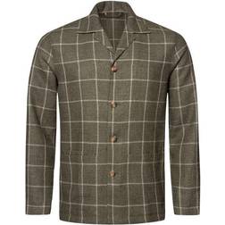 Eton Men's shirt: Casual Hopsack Mørkgrøn