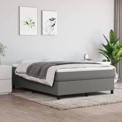 vidaXL Giroletto A Molle Con Materasso Grigio Scuro 140x200 cm Tessuto Cod MXL 40202 Letto Continentale