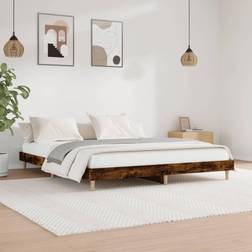 vidaXL Bedframe Bewerkt Hout Gerookt Eikenkleurig 200x200 cm